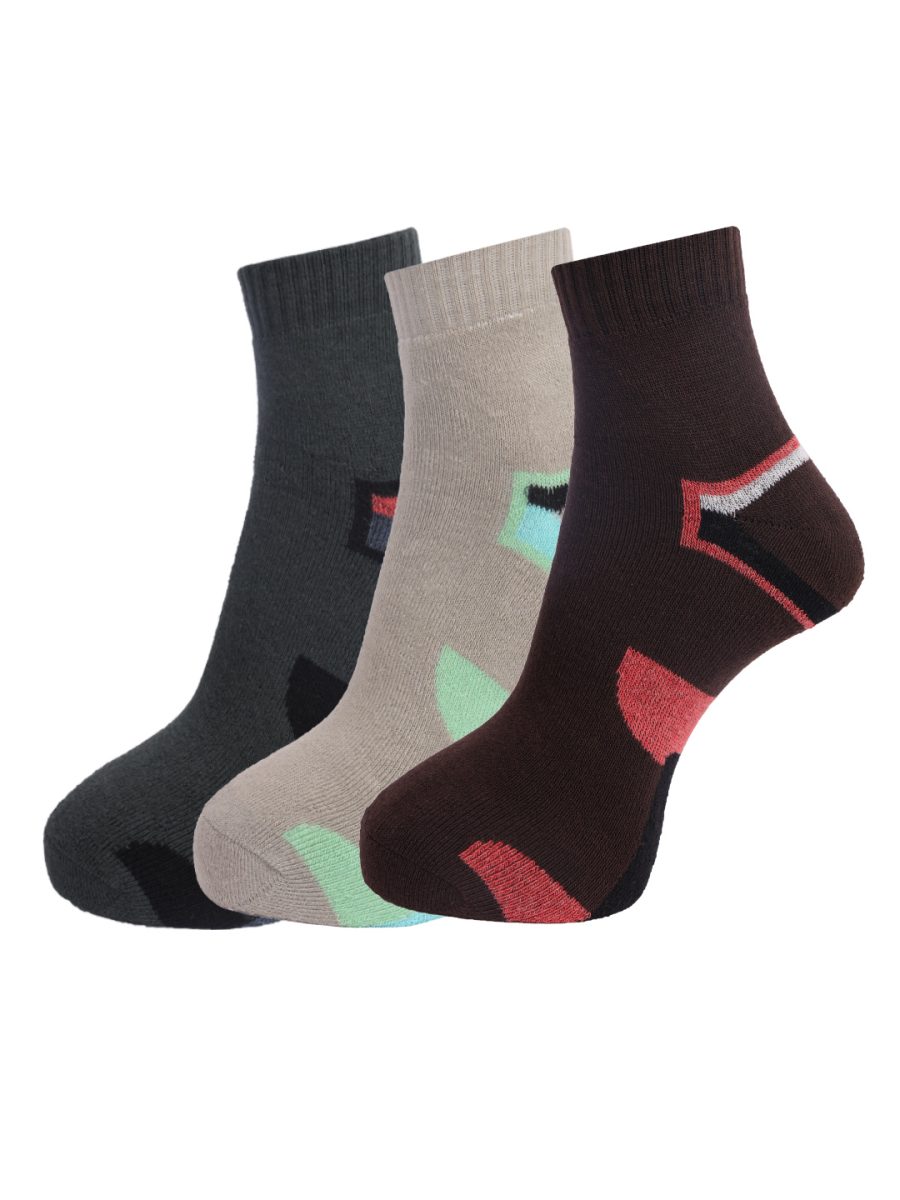 Dollar Socks Cotton Ankle Length Socks for Men's Free Size (Pack of 3)
