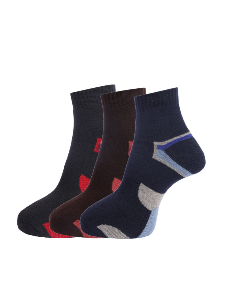 Dollar Socks Cotton Ankle Length Socks for Men's Free Size (Pack of 3)