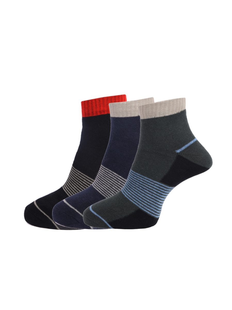 Dollar Socks Cotton Ankle Length Socks for Men's Free Size (Pack of 3)