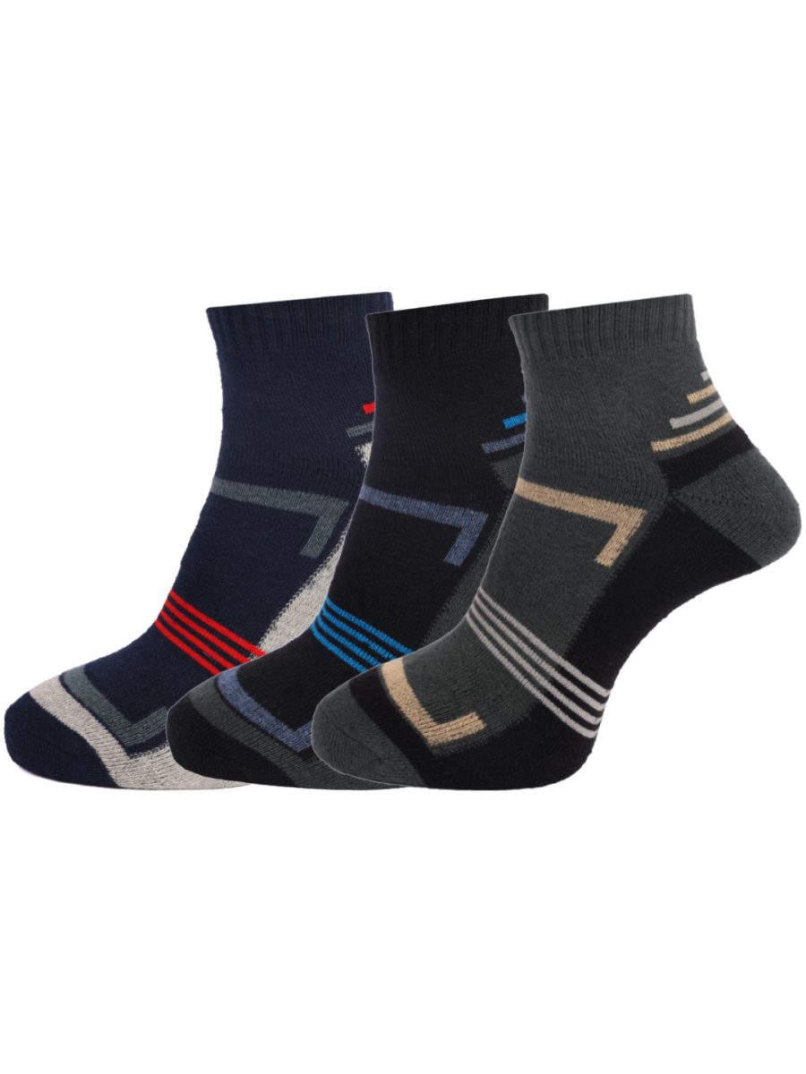 Dollar Socks Cotton Ankle Length Socks for Men's Free Size (Pack of 3)