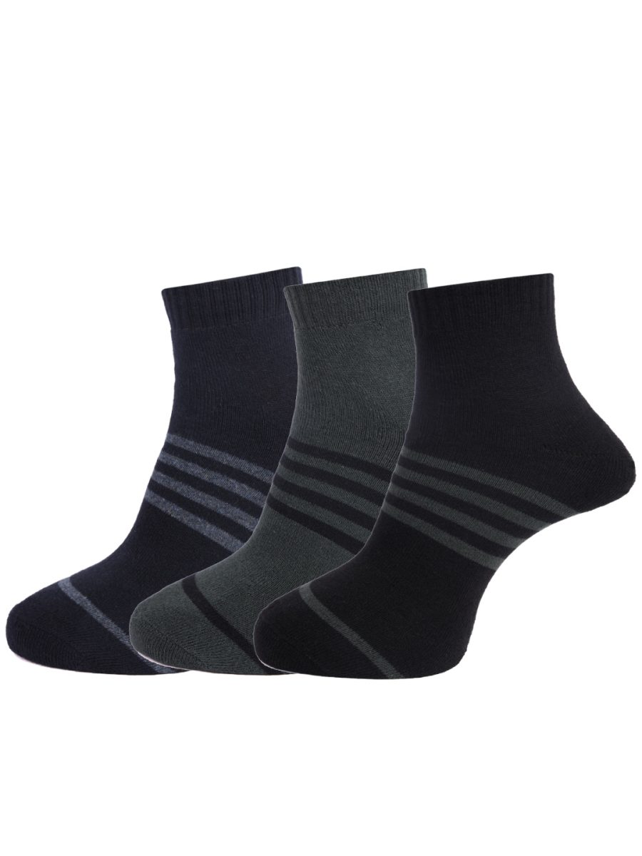 Dollar Socks Cotton Ankle Length Socks for Men's Free Size (Pack of 3)