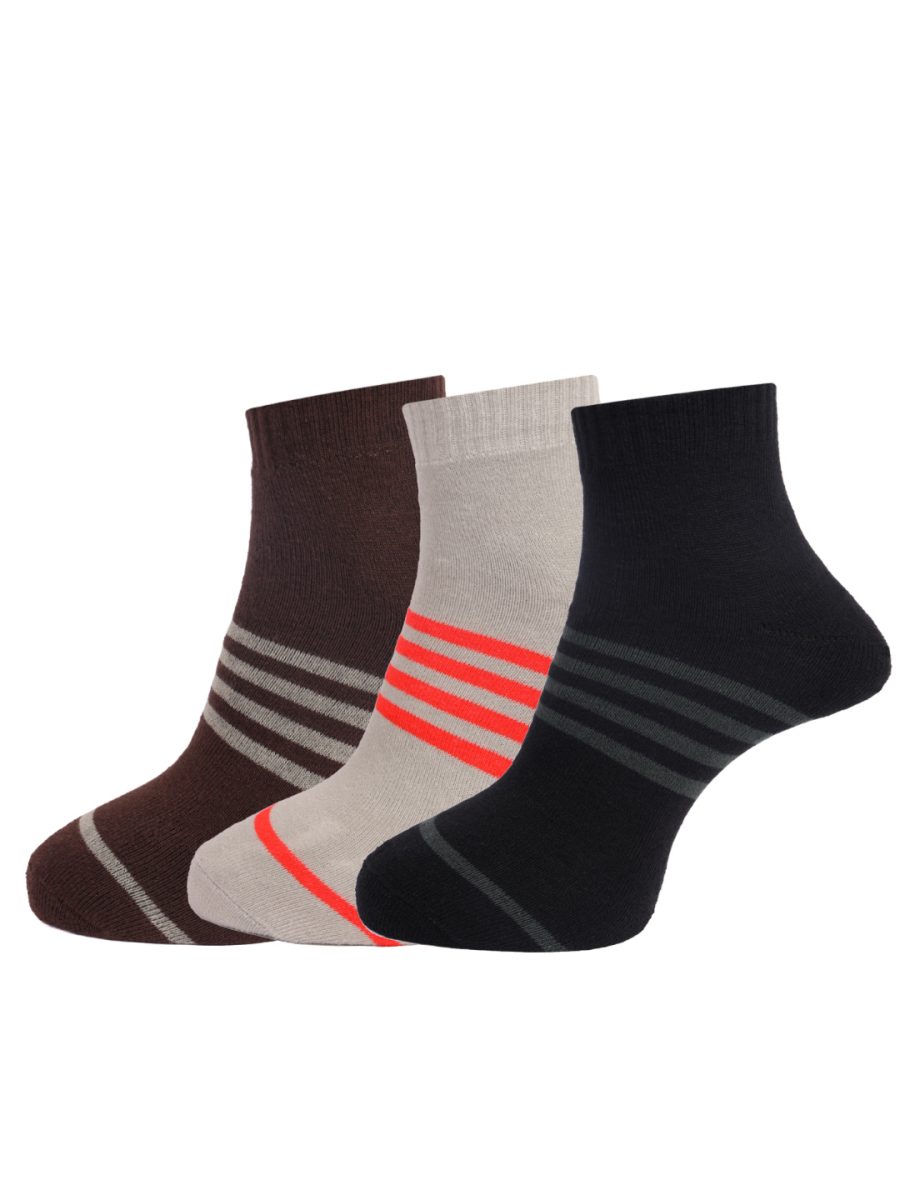 Dollar Socks Cotton Ankle Length Socks for Men's Free Size (Pack of 3)