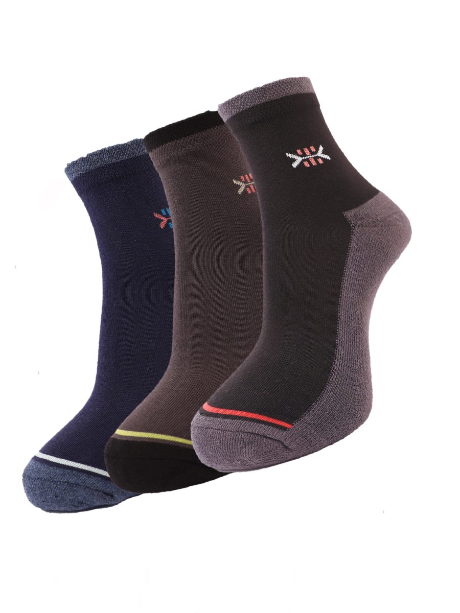 Dollar Socks Cotton Ankle Length Socks for Men's Free Size (Pack of 3)