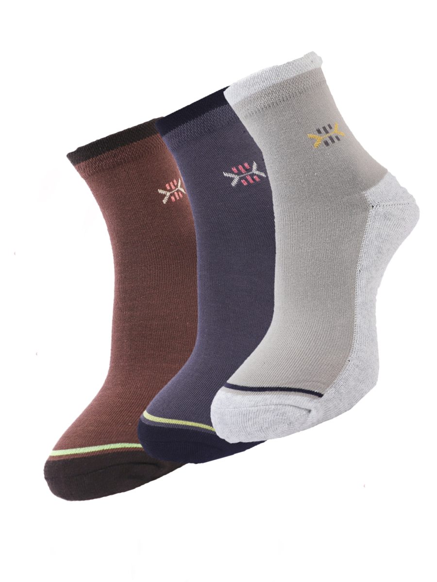 Dollar Socks Cotton Ankle Length Socks for Men's Free Size (Pack of 3)