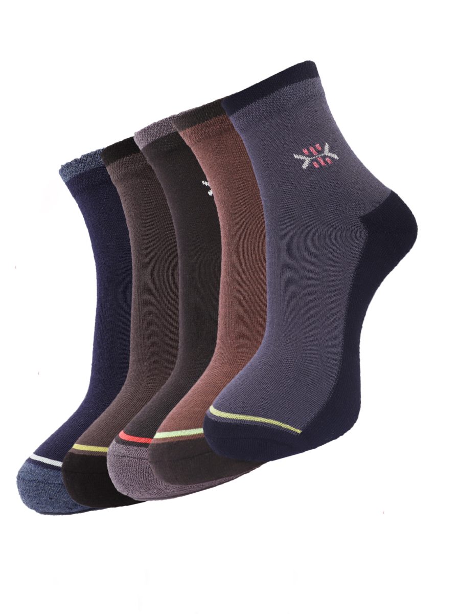 Dollar Socks Cotton Ankle Length Socks for Men's Free Size (Pack of 5)