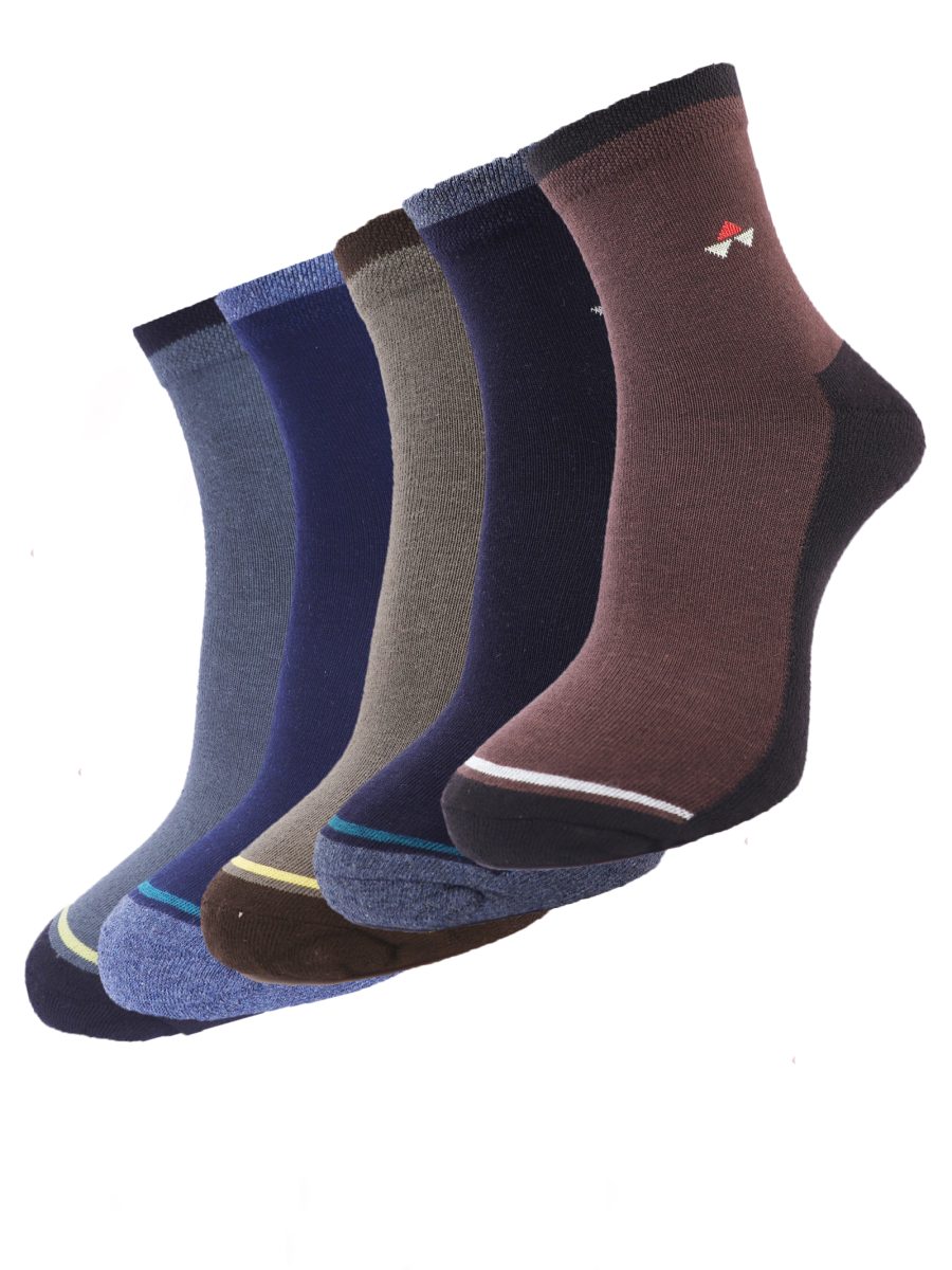 Dollar Socks Cotton Ankle Length Socks for Men's Free Size (Pack of 5)