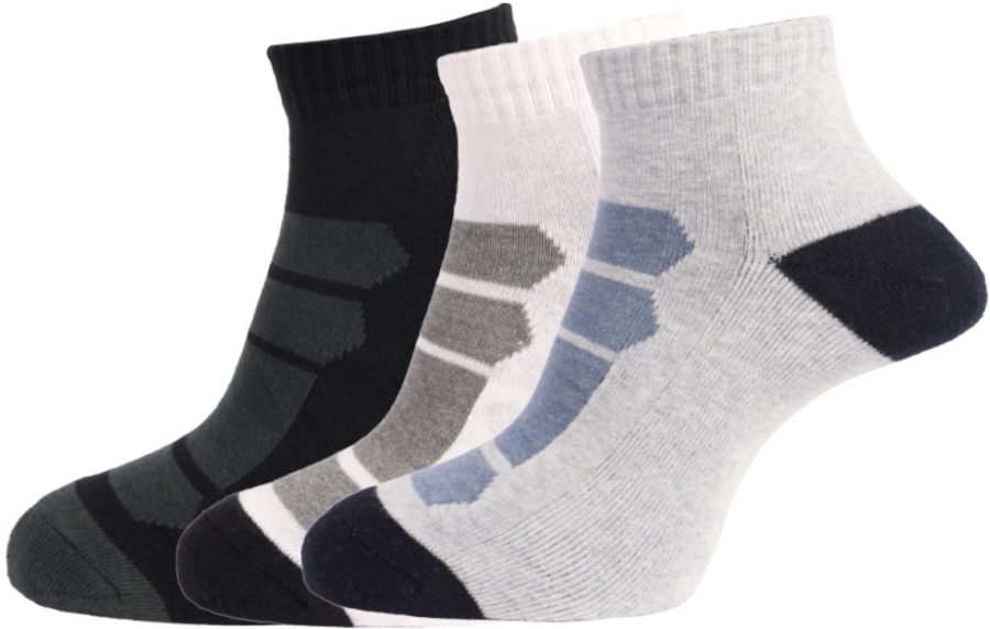 Dollar Socks Cotton Ankle Length Socks for Men's Free Size (Pack of 3)