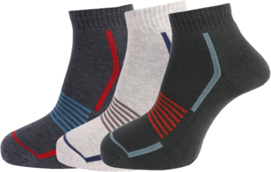 Dollar Socks Cotton Ankle Length Socks for Men's Free Size (Pack of 3)