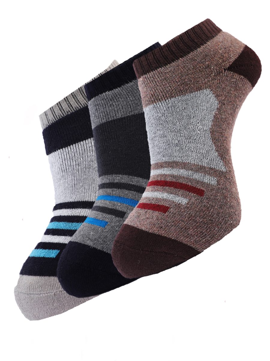 Dollar Socks Cotton Ankle Length Socks for Men's Free Size (Pack of 3)