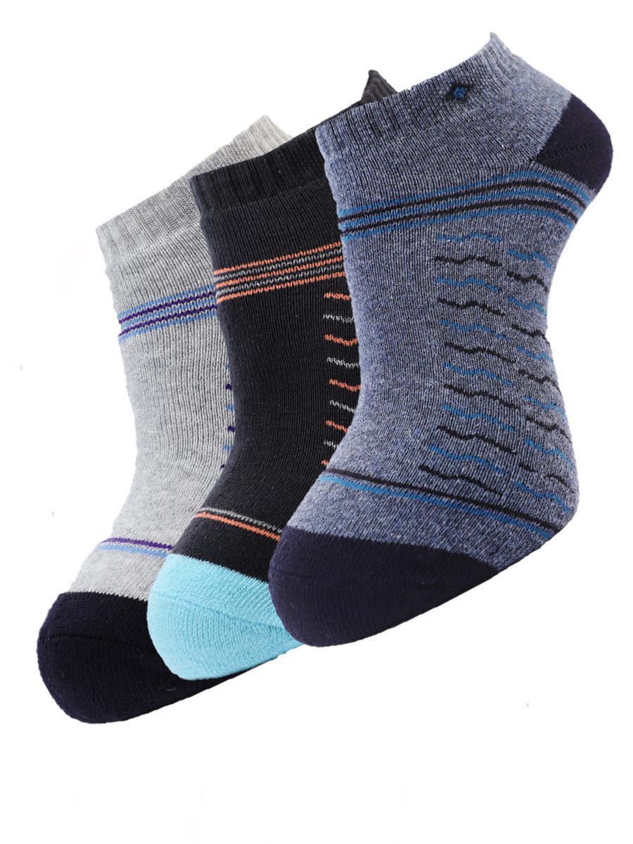 Dollar Socks Cotton Ankle Length Socks for Men's Free Size (Pack of 3)