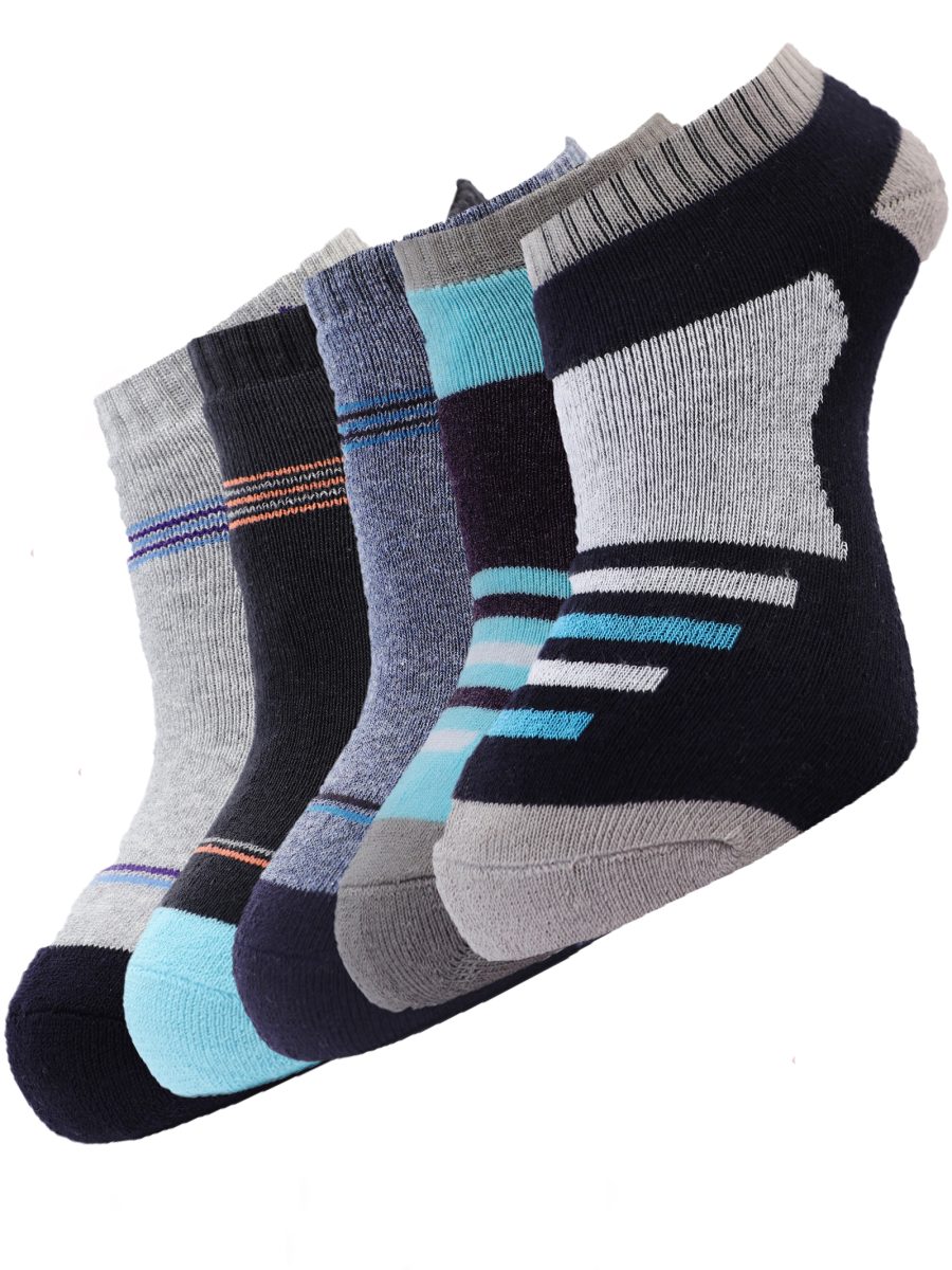 Dollar Socks Cotton Ankle Length Socks for Men's Free Size (Pack of 5)