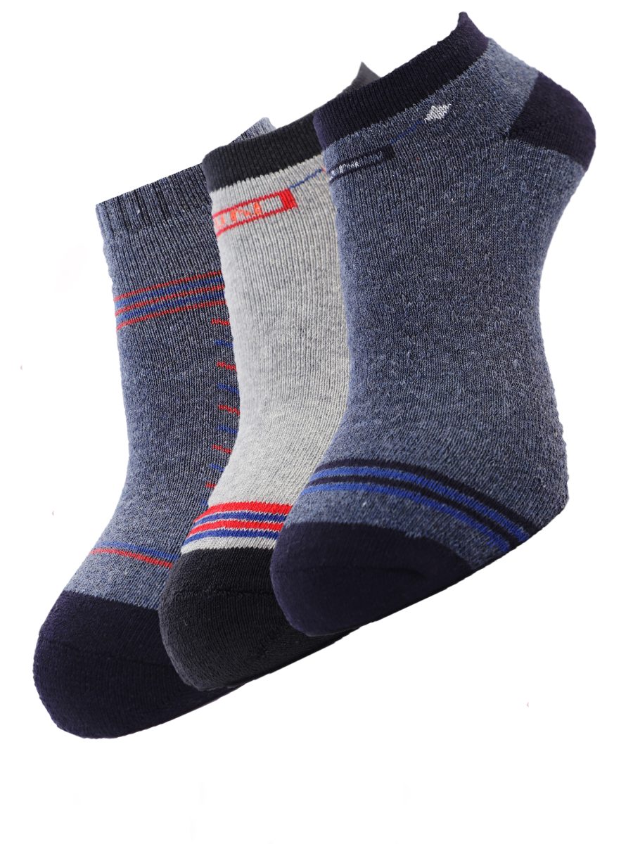 Dollar Socks Cotton Ankle Length Socks for Men's Free Size (Pack of 3)
