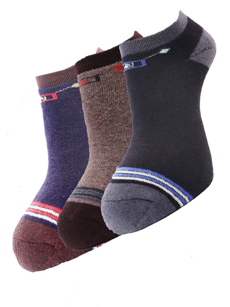 Dollar Socks Cotton Ankle Length Socks for Men's Free Size (Pack of 3)