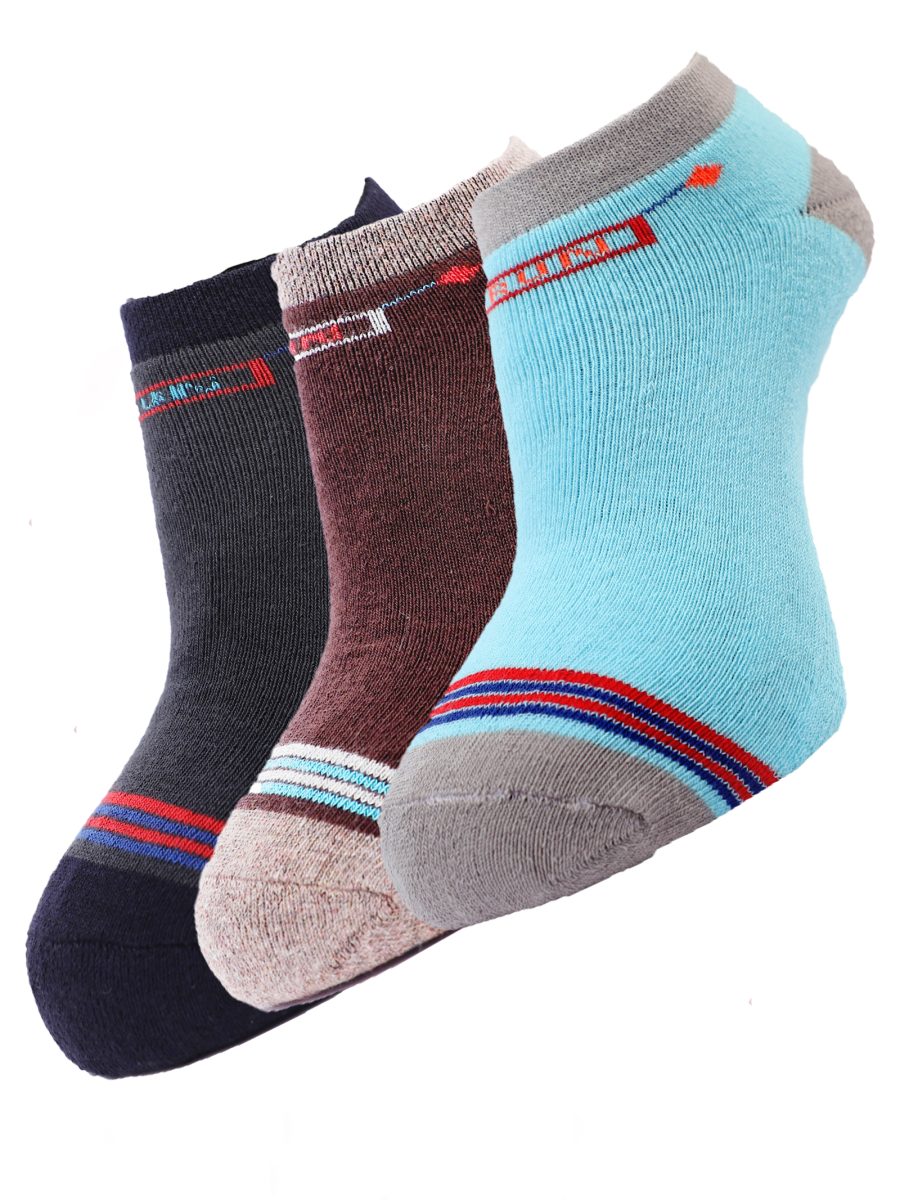 Dollar Socks Cotton Ankle Length Socks for Men's Free Size (Pack of 3)