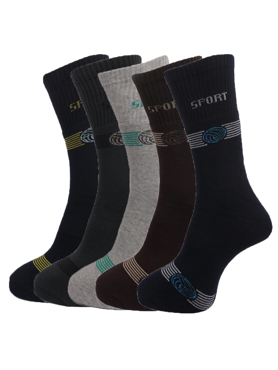 Dollar Socks Full Length Cotton Socks for Mens Free Size (Pack of 5)