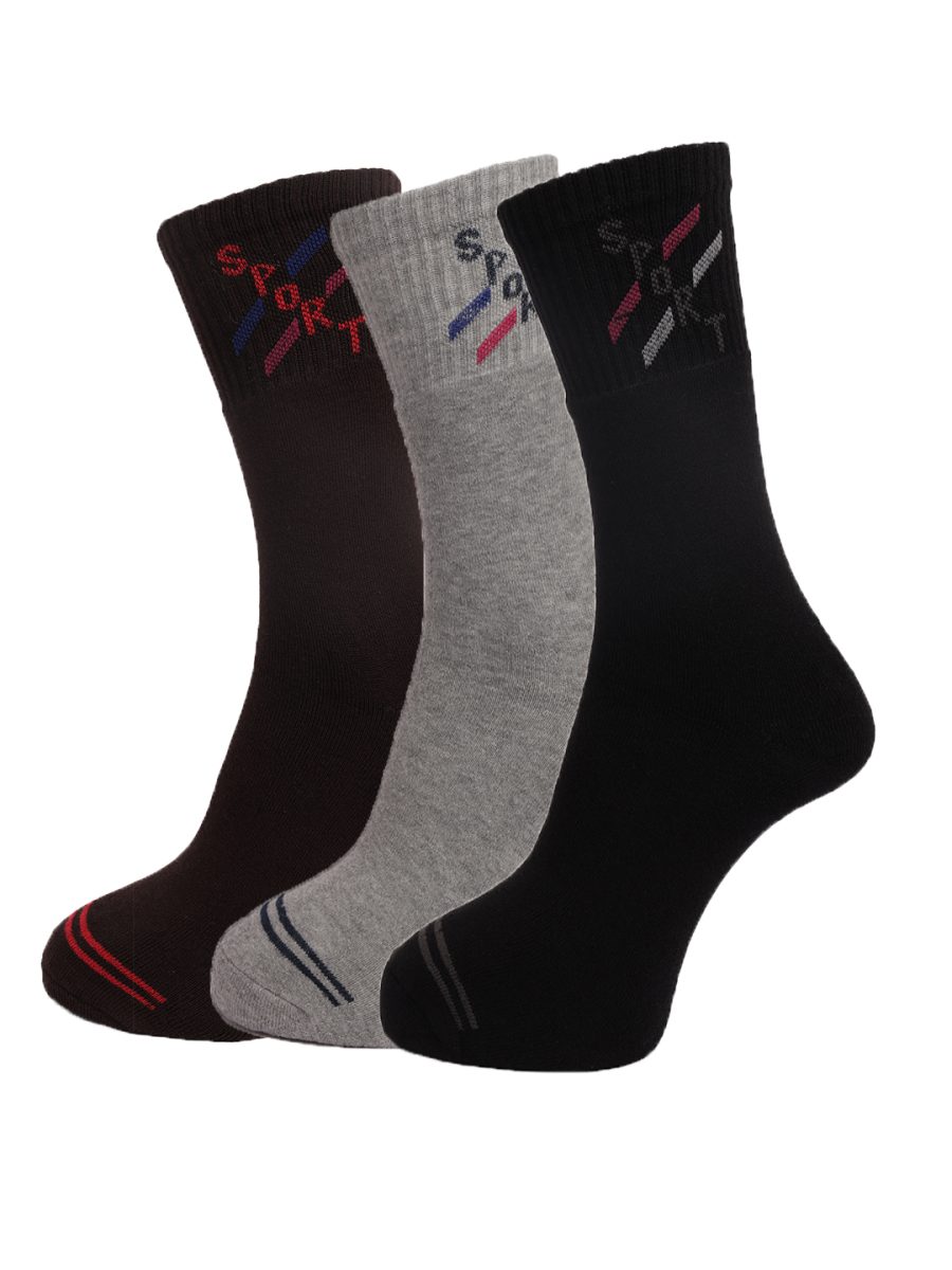 Dollar Socks Full Length Cotton Socks for Mens Free Size (Pack of 3)