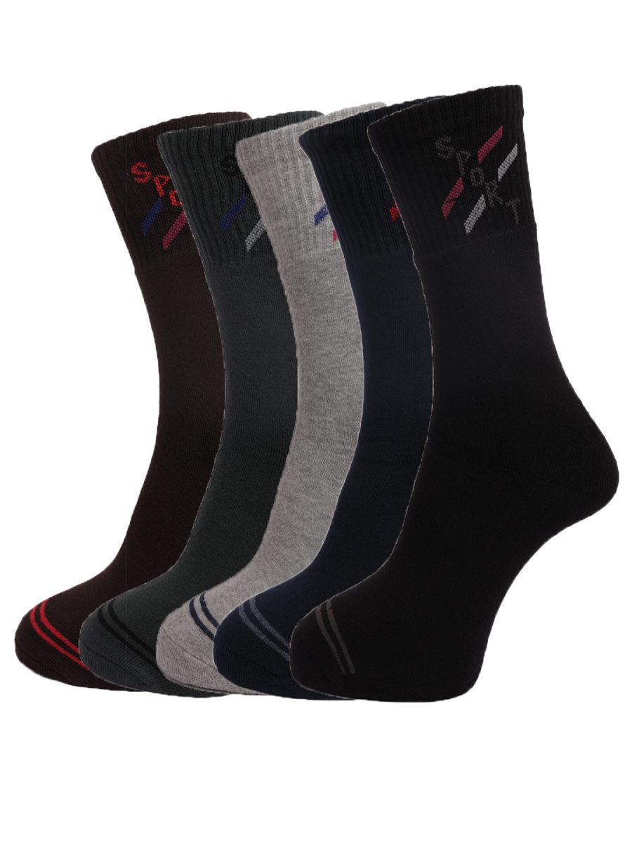 Dollar Socks Full Length Cotton Socks for Mens Free Size (Pack of 5)