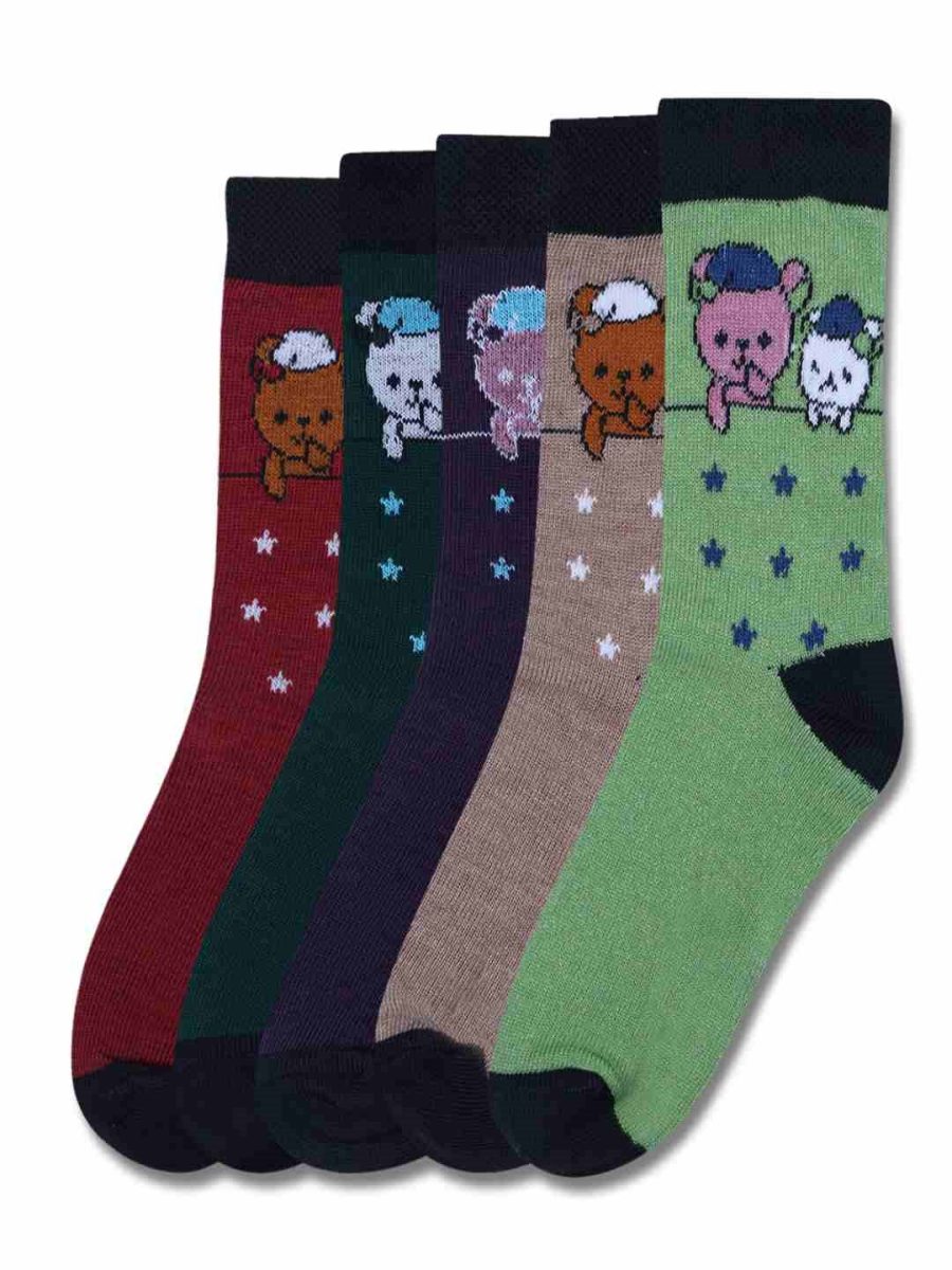 DOLLAR KIDS SOCKS FOR BOYS & GIRLS IN BLENDED COTTON (PACK OF 5)