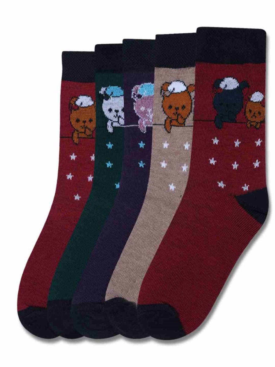 DOLLAR KIDS SOCKS FOR BOYS & GIRLS IN BLENDED COTTON (PACK OF 5)