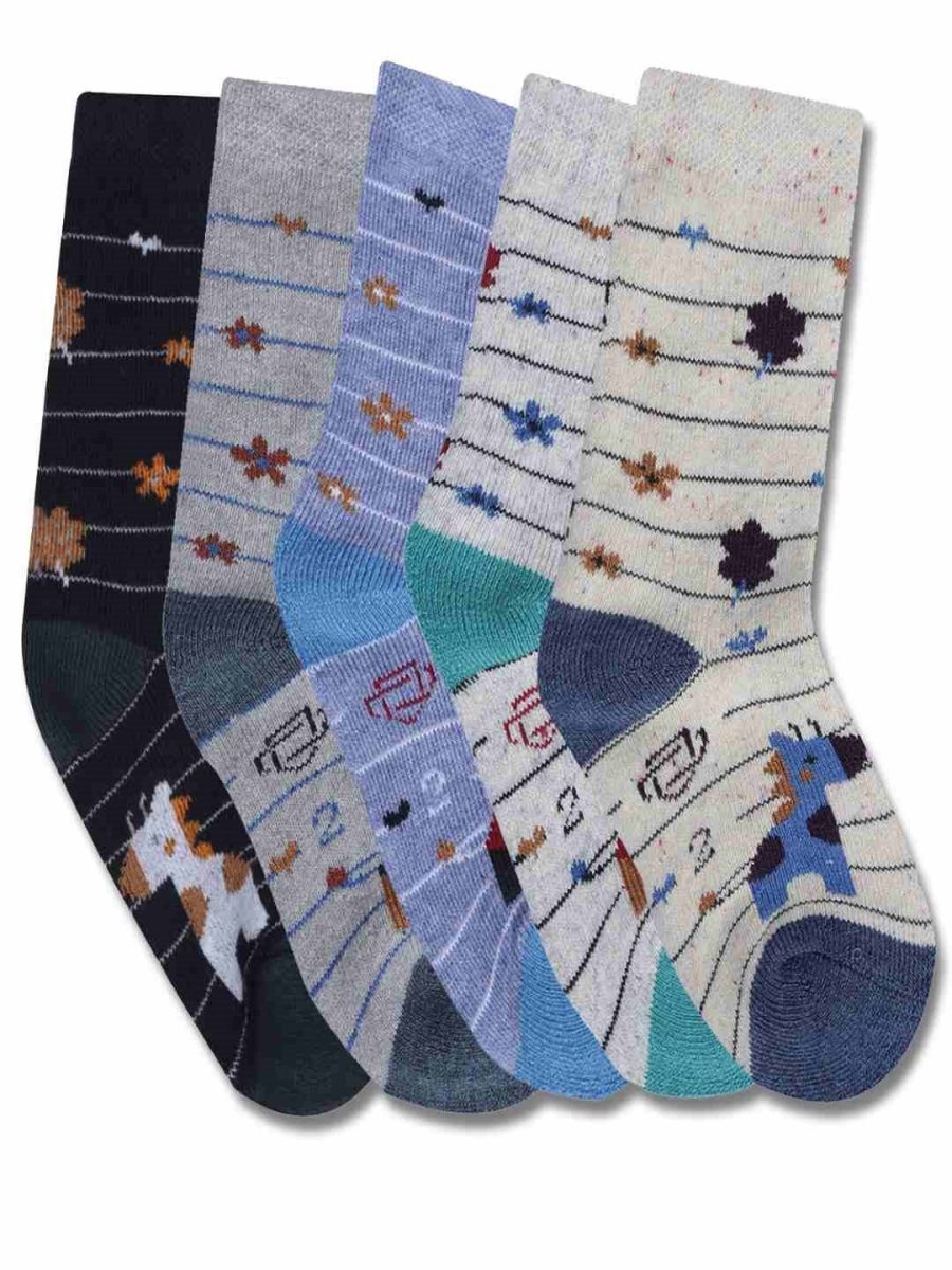 DOLLAR KIDS SOCKS FOR BOYS & GIRLS IN BLENDED COTTON (PACK OF 5)