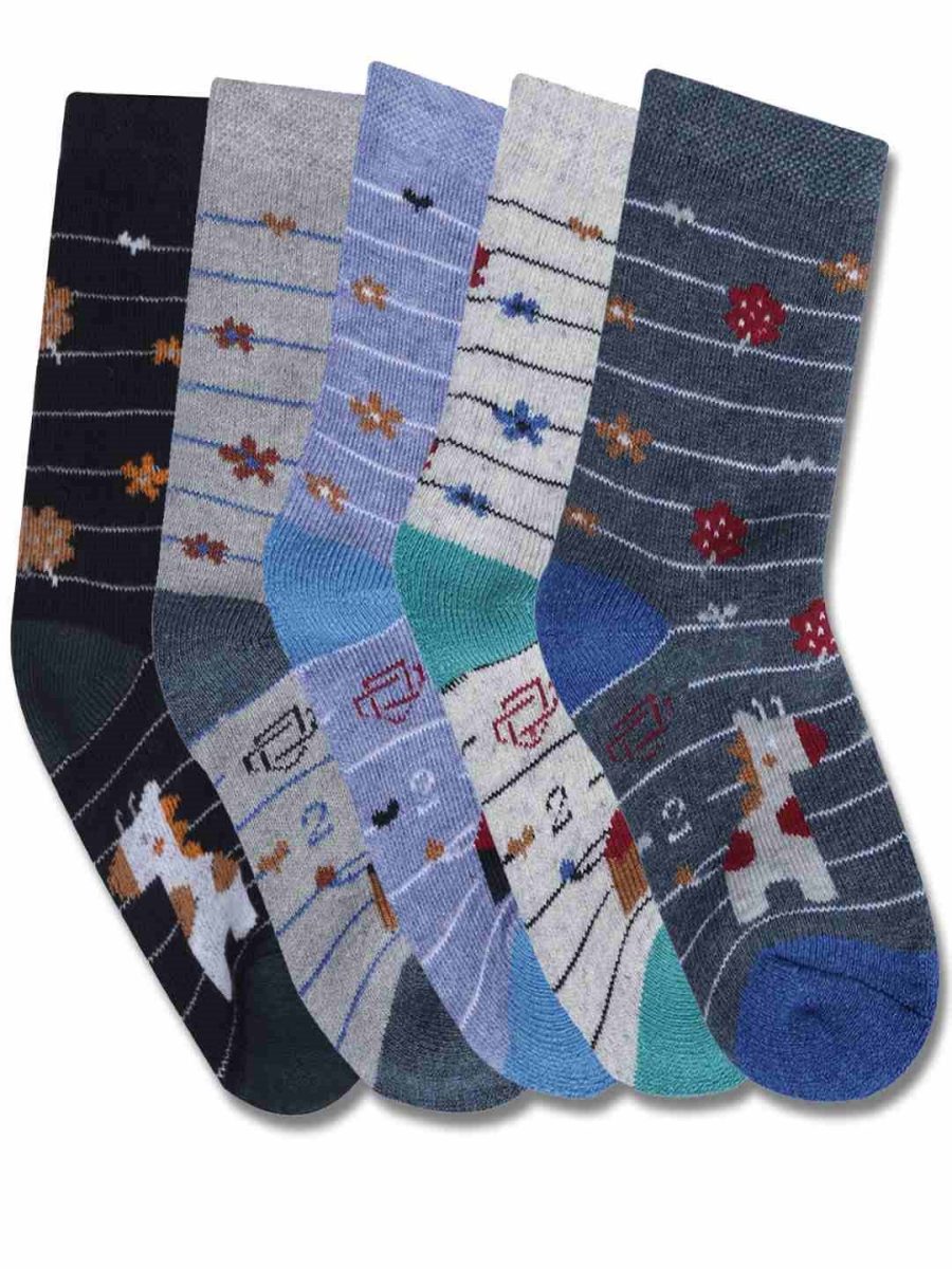 DOLLAR KIDS SOCKS FOR BOYS & GIRLS IN BLENDED COTTON (PACK OF 5)