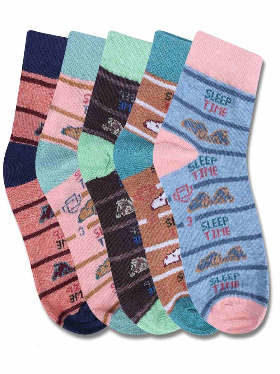 DOLLAR KIDS SOCKS FOR BOYS & GIRLS IN BLENDED COTTON (PACK OF 5)