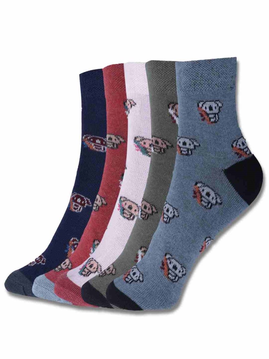 DOLLAR KIDS SOCKS FOR BOYS & GIRLS IN BLENDED COTTON (PACK OF 5)