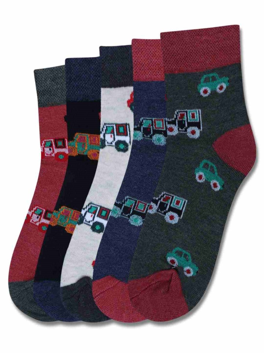 DOLLAR KIDS SOCKS FOR BOYS & GIRLS IN BLENDED COTTON (PACK OF 5)