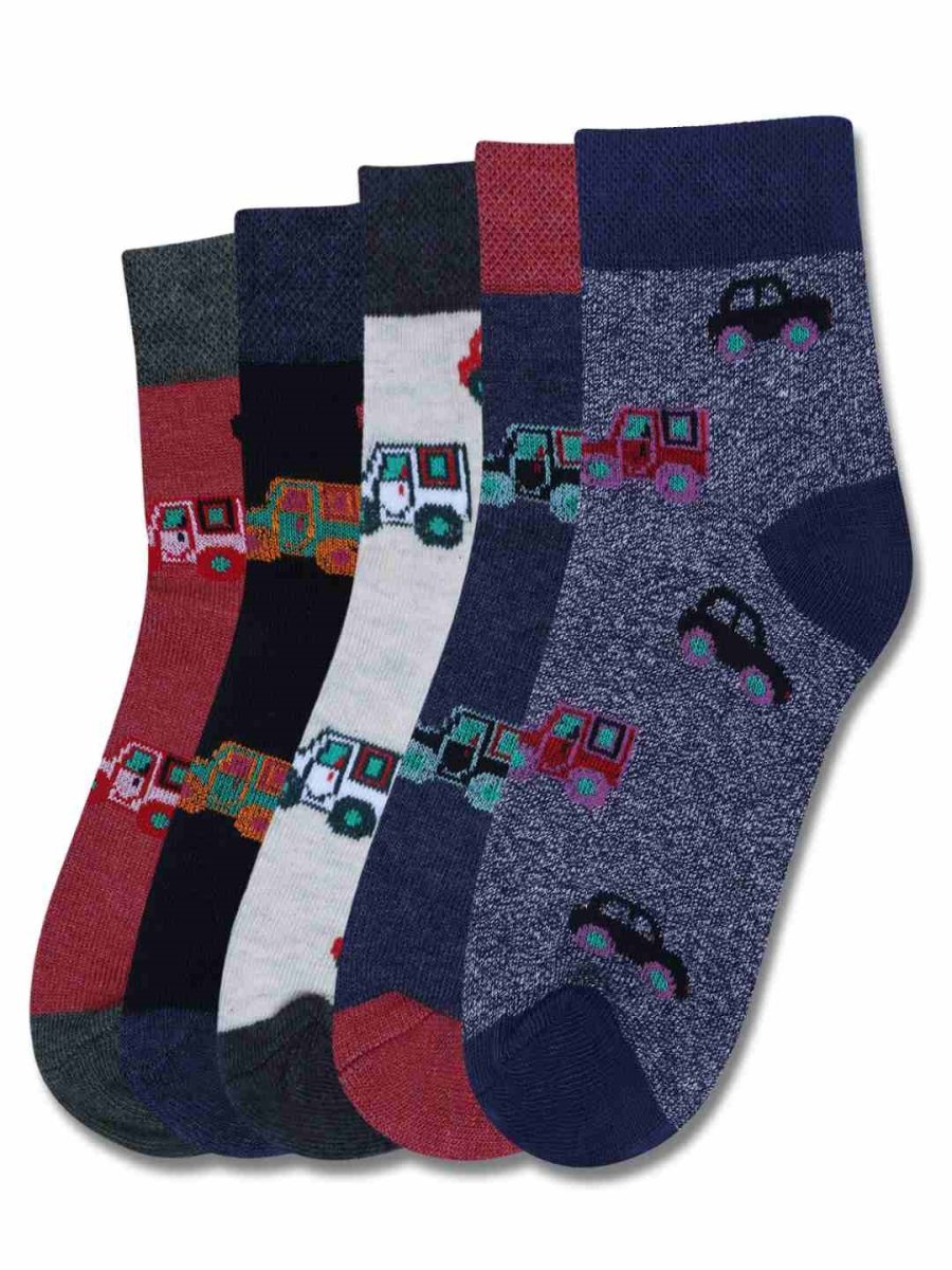 DOLLAR KIDS SOCKS FOR BOYS & GIRLS IN BLENDED COTTON (PACK OF 5)