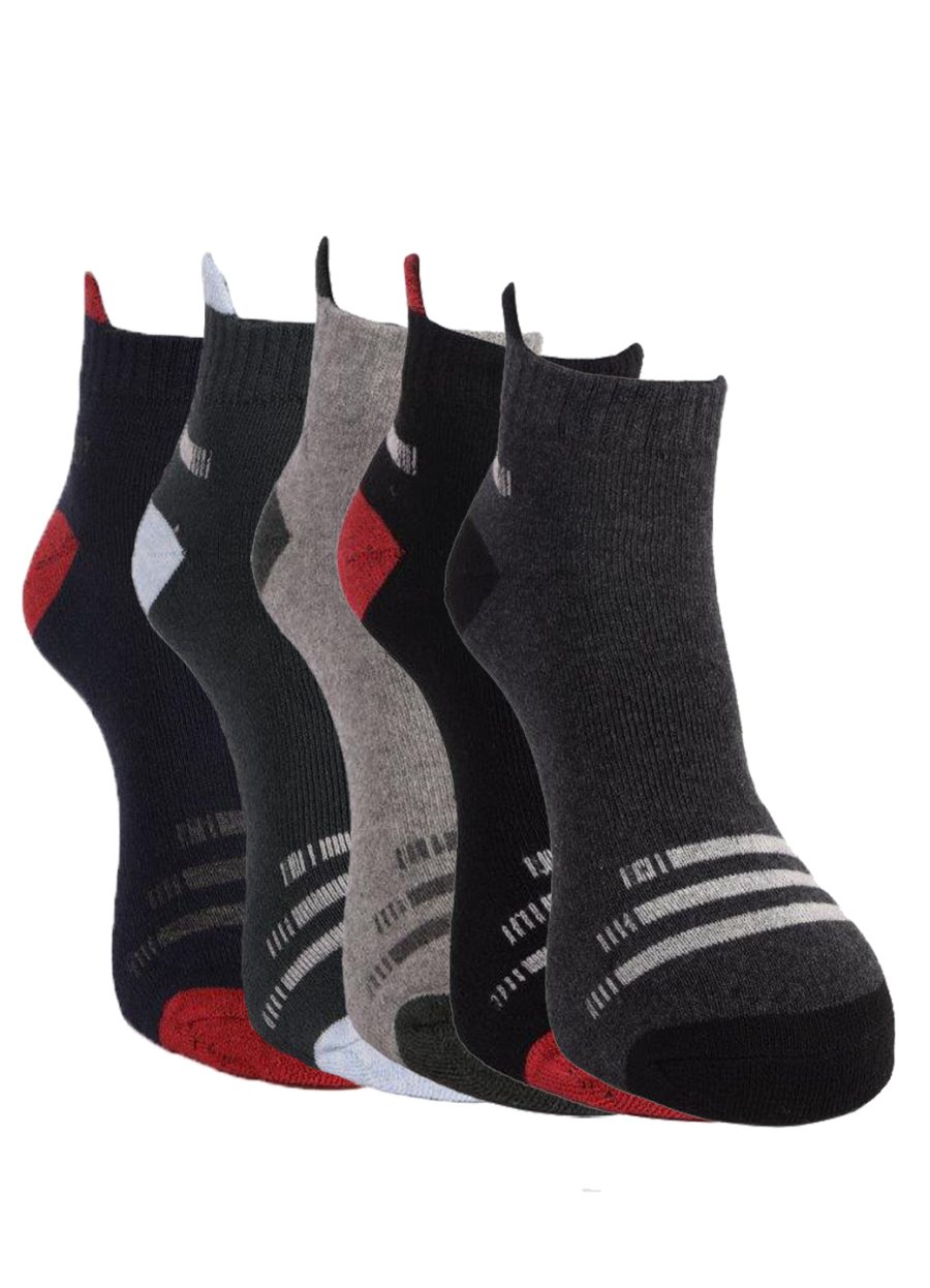 Dollar Socks Cotton Ankle Length Socks for Men's Free Size (Pack of 5)
