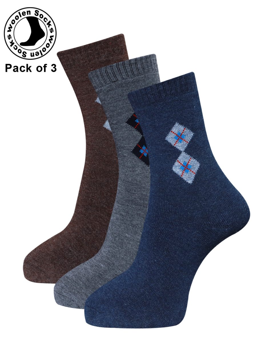 Dollar Socks Woollen Towel Full Length for Men's Free Size (Pack of 3)