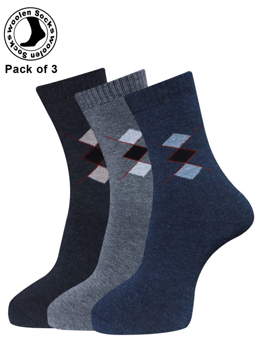 Dollar Socks Woollen Towel Full Length for Men's Free Size (Pack of 3)