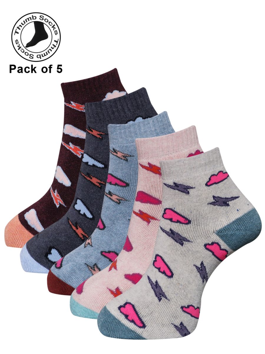 Dollar Socks for Women's And Girls Tumb Socks Free Size (Pack of 5)