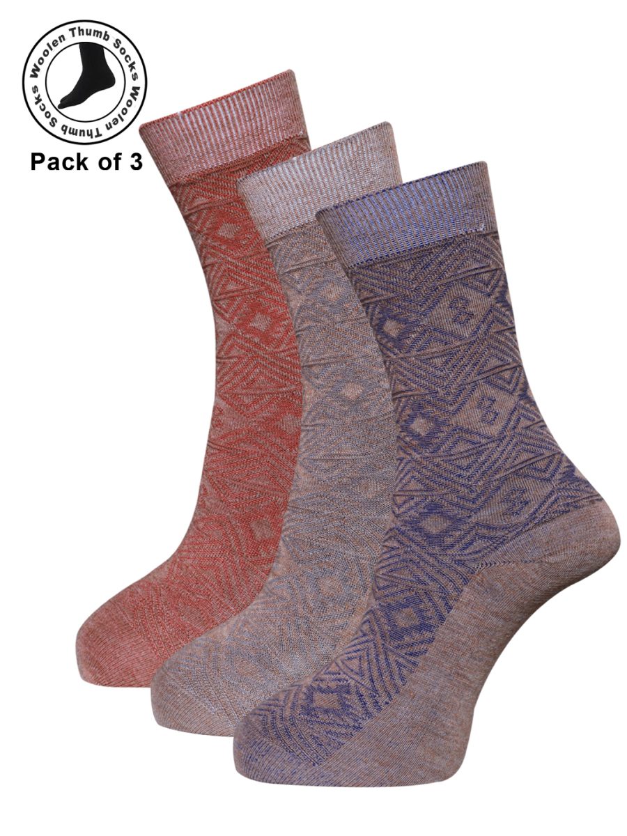 Dollar Woollen Thumb Socks Ankle length For Women's And Girls (Pack of 3)