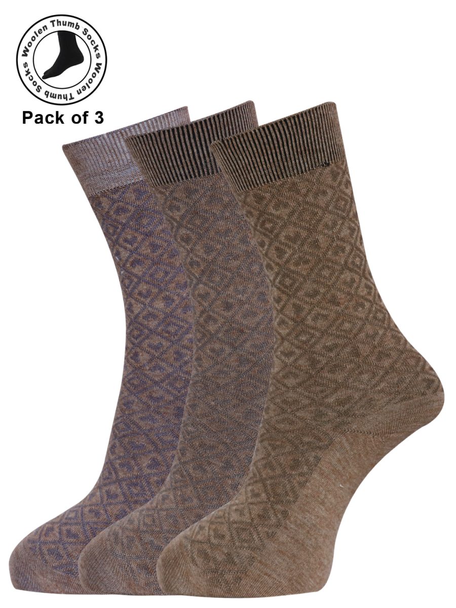 Dollar Woollen Thumb Socks Ankle length For Women's And Girls (Pack of 3)