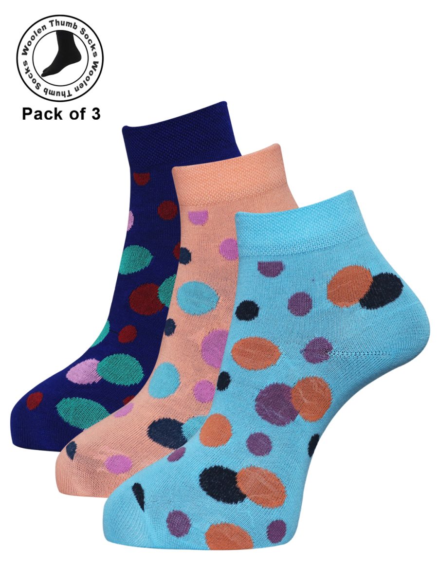 Dollar Woollen thumb socks Ankle Length Socks For Women's And Girls (Pack of 3)