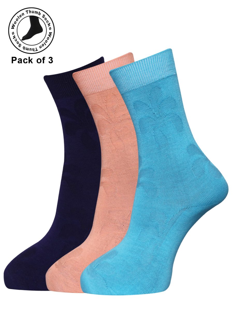 Dollar Woollen Socks Ankle Length For Women's And Girls (Pack of 3)
