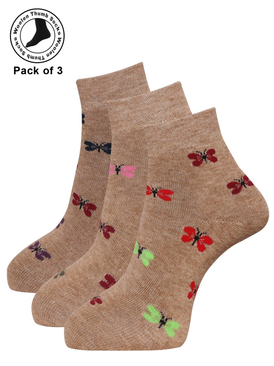 Dollar Woollen Towel Socks Full Length For Women's And Girls (Pack of 3)