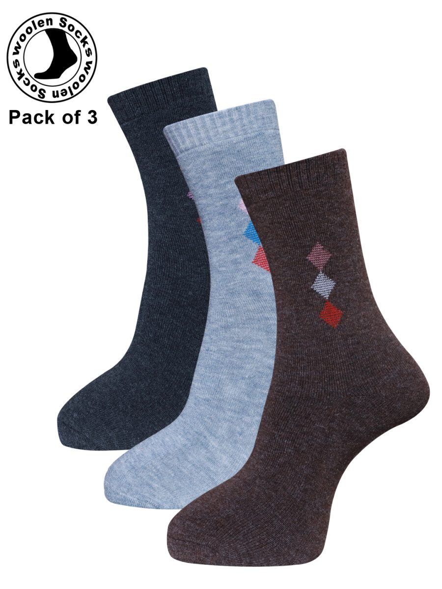 Dollar Socks Woollen Towel Full Length for Men's Free Size (Pack of 3)