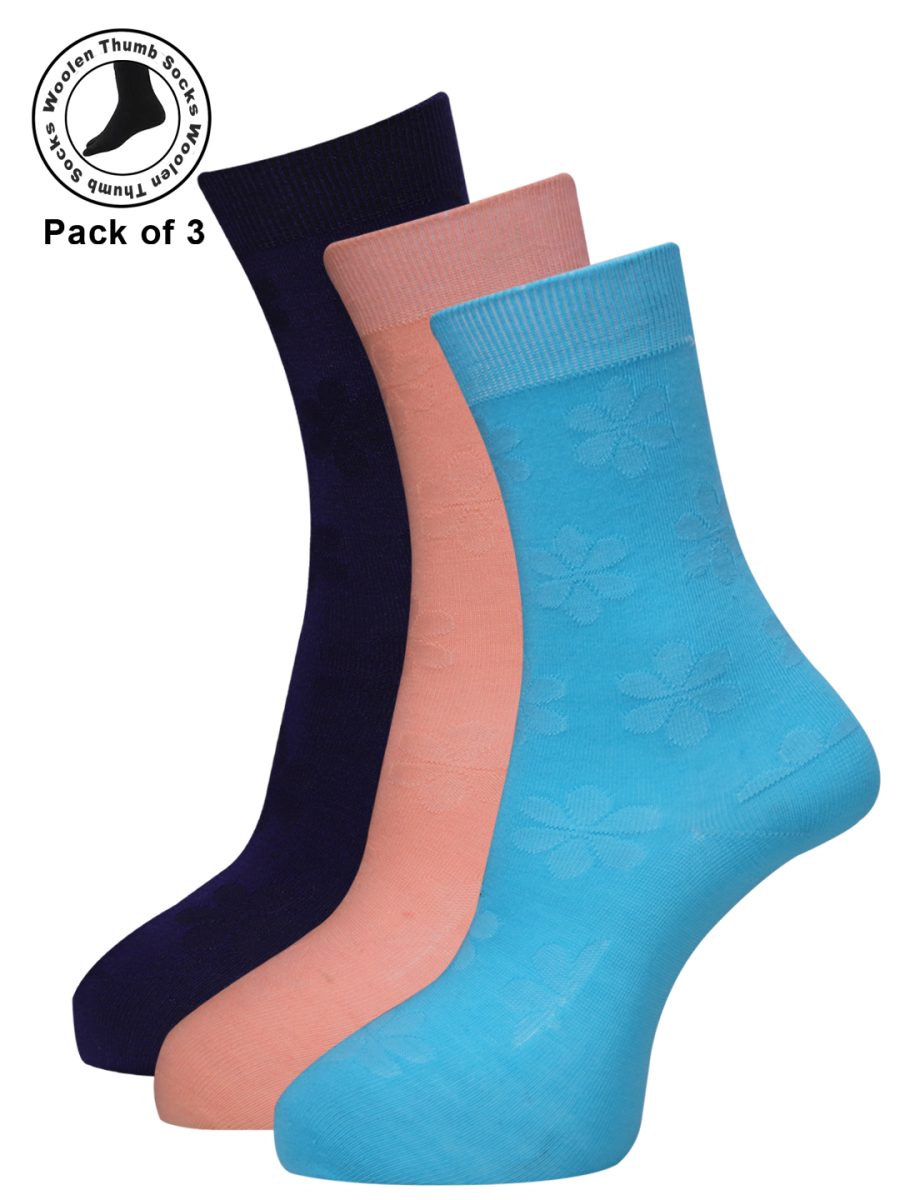 Dollar Woollen Socks Ankle Length For Women's And Girls (Pack of 3)