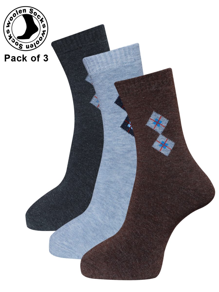 Dollar Socks Woollen Towel Full Length for Men's Free Size (Pack of 3)