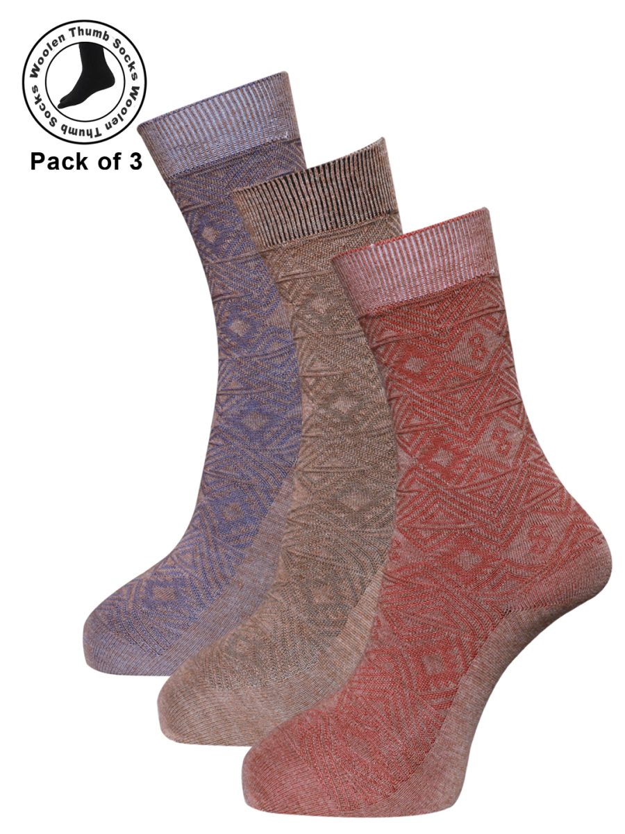 Dollar Woollen Thumb Socks Ankle length For Women's And Girls (Pack of 3)