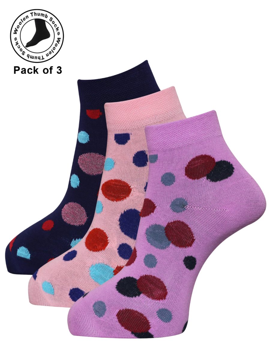 Dollar Woollen thumb socks Ankle Length Socks For Women's And Girls (Pack of 3)