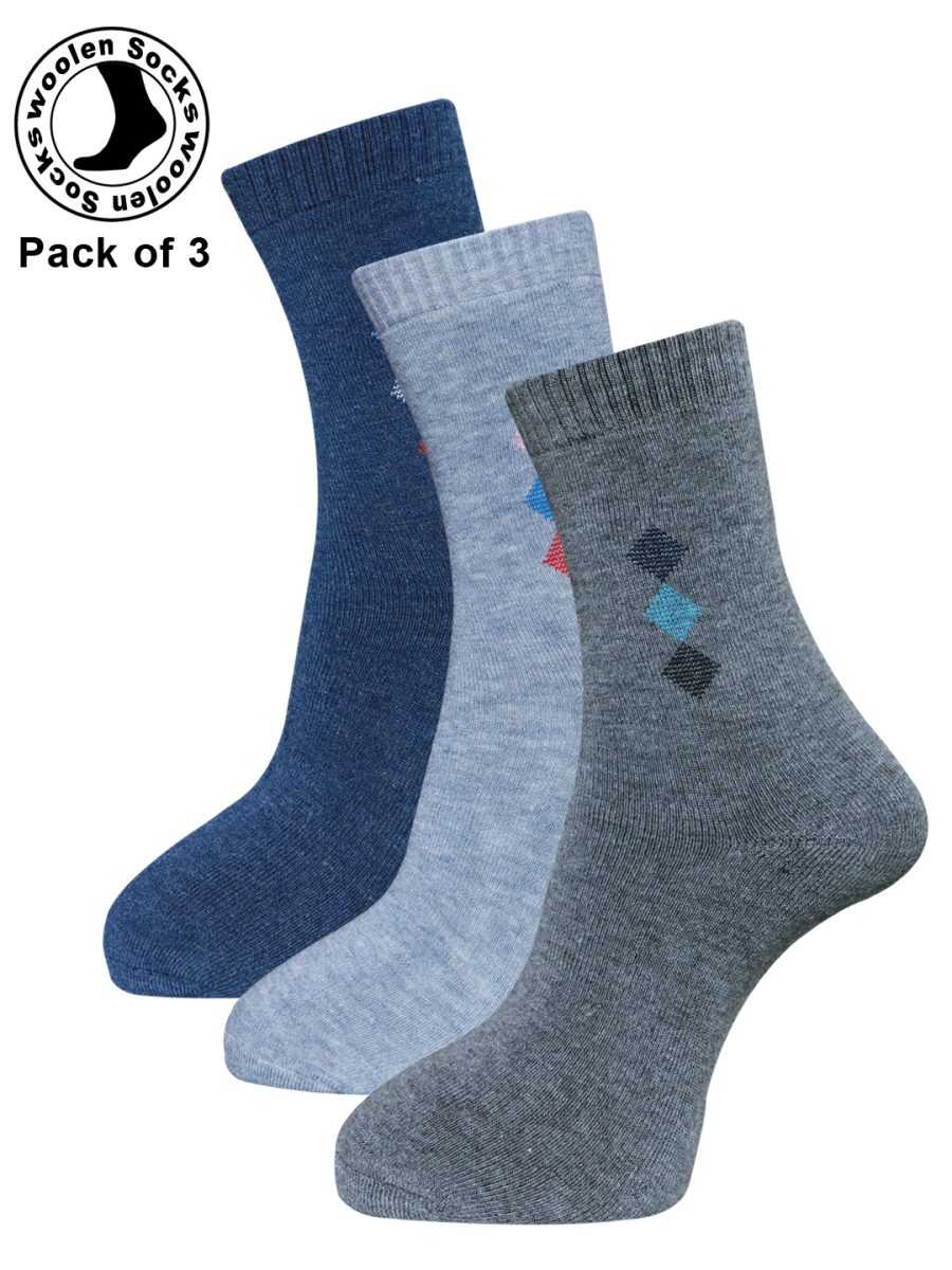 Dollar Socks Woollen Towel Full Length for Men's Free Size (Pack of 3)