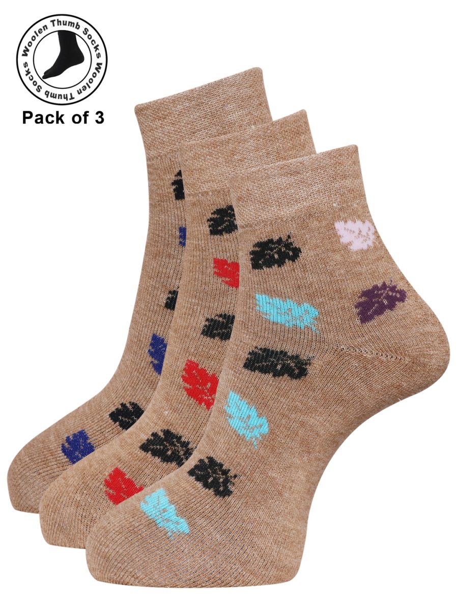Dollar Woollen Towel Socks Full Length For Women's And Girls (Pack of 3)