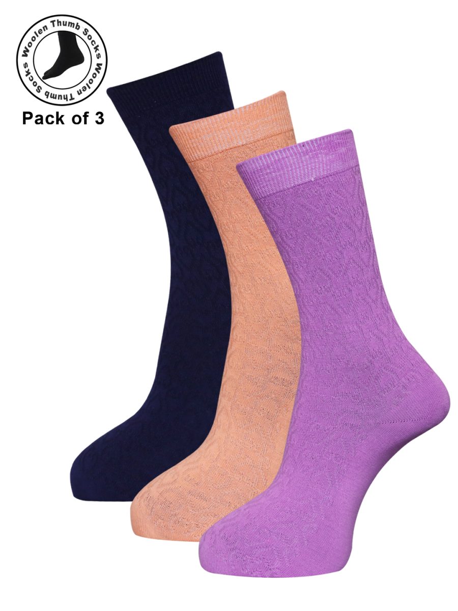 Dollar Woollen Socks Ankle Length For Women's And Girls (Pack of 3)