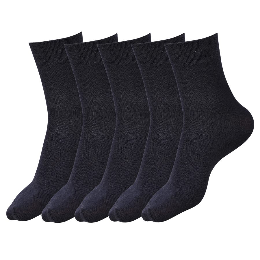 Dollar Plain School Socks For Boys & Girls In Blended Cotton (Pack of 5)