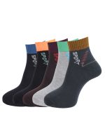 Dollar Socks Cotton Ankle Length Socks for Men's Free Size (Pack of 5)