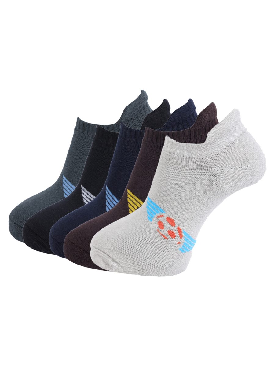 Dollar Socks Low Ankle Cotton Socks for Men's (Pack of 5)